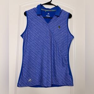 Adidas Sleeveless Golf Top Blue Heather Performance Stretch Size M